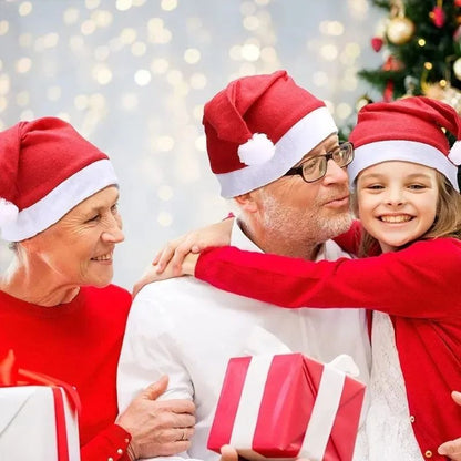 Chapéus de Natal Feliz Natal em Não-Tecido, Chapéus de Papai Noel para Adultos e Crianças, Bonés Vermelhos de Natal, Presentes de Decoração para Festa de Ano Novo Feminino e Masculino