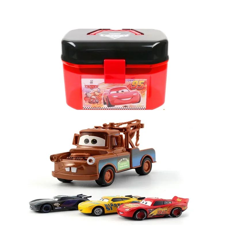 Bonecos de brinquedo do desenho animado Carros da Disney, Relâmpago McQueen, kit de bonecos de ação, brinquedos para presente infantil