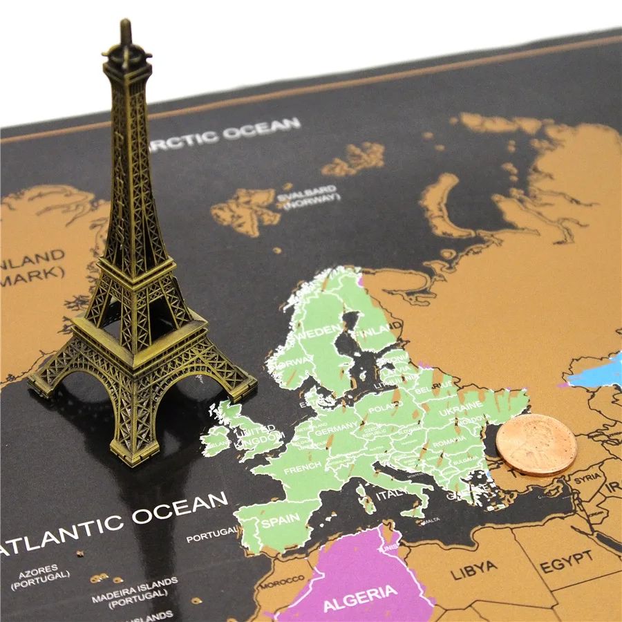 International Erase Scratch Maps - Explore Adventure Maps 58X83 CM - Deluxe Scratch Off Maps Travel Poster Room Office Decor