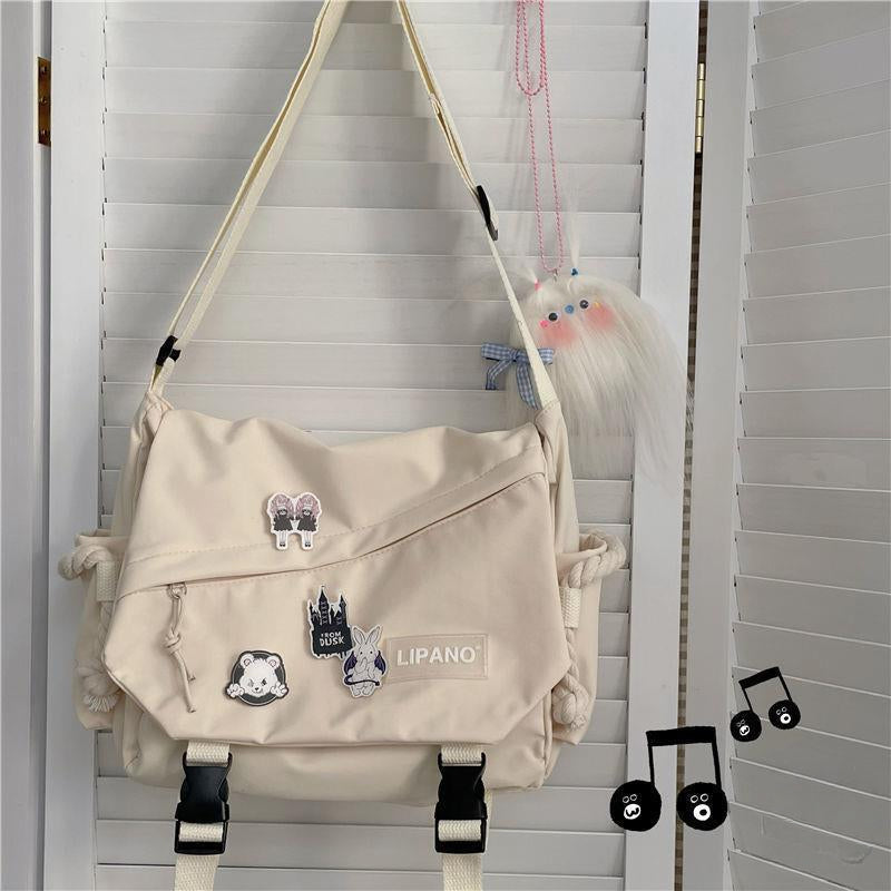 Women's Nylon Handheld One Shoulder Versatile Large Capacity Crossbody Bag Retro Work Travel Postman Bag