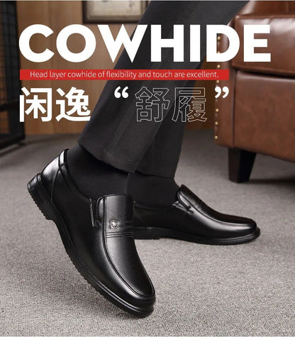 Genuine Leather Handmade Shoes Men Loafers Slip On Business Casual Shoes Classic Soft Leather Hombre Breathable Men Shoes Flat