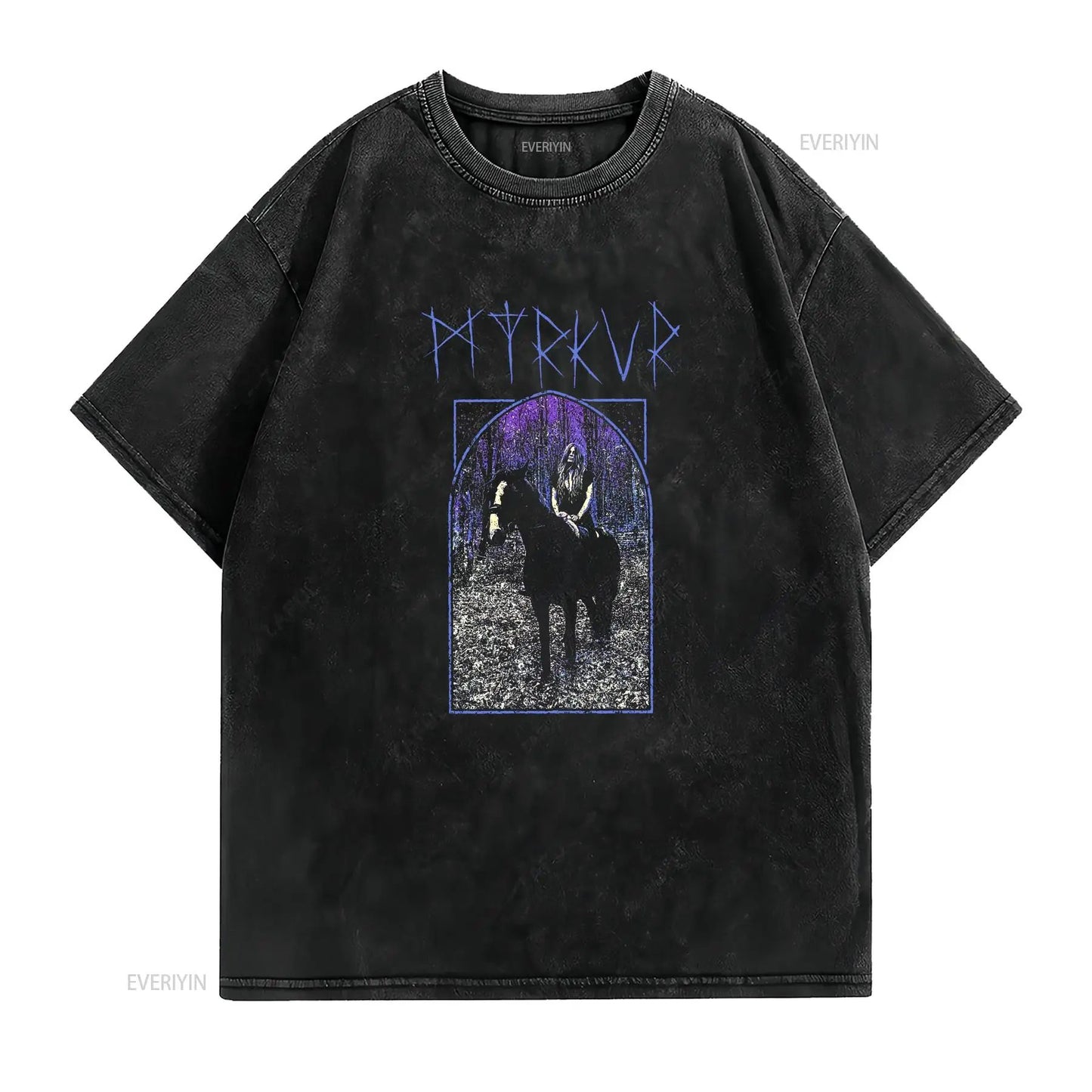 myrkur juniper T Shirt vintage Washed homme Stylish Unisex graphic designer clothes streetwear fashion Slightly Breathable