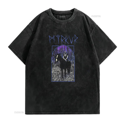 myrkur juniper T Shirt vintage Washed homme Stylish Unisex graphic designer clothes streetwear fashion Slightly Breathable
