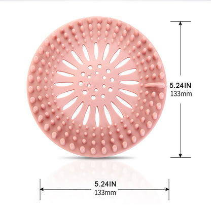 Silicone Drain Hair Catcher with Suction Cup Shower Bathtub Drain Strainer Hair Filter Drain Sink Strainer Bathroom Accessories