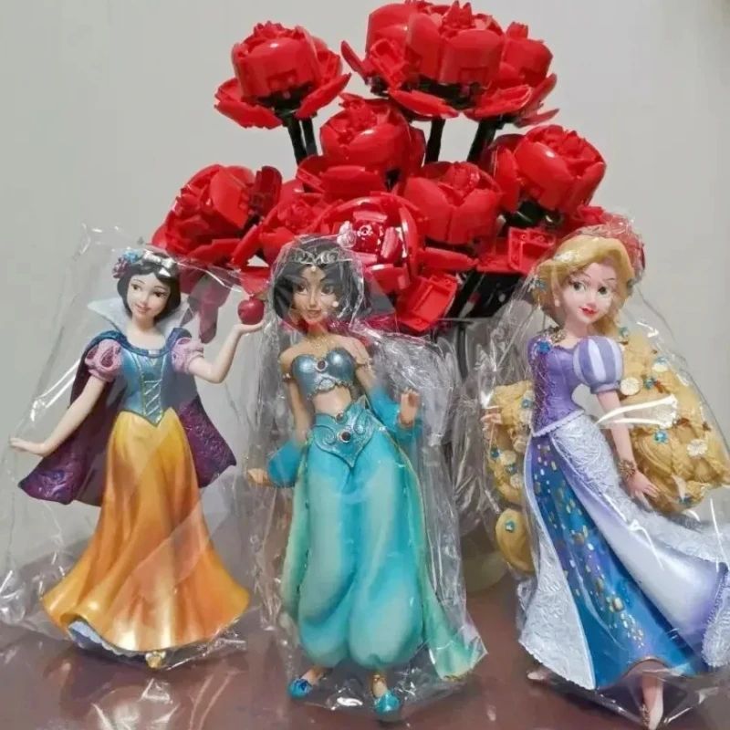 2025 20cm Disney Personagem Frozen Elsa Anna Branca de Neve Rapunzel Boneco de Resina Anime Decoração Modelo Coleção Menina Brinquedos Presente Infantil