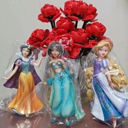 2025 20cm Disney Personagem Frozen Elsa Anna Branca de Neve Rapunzel Boneco de Resina Anime Decoração Modelo Coleção Menina Brinquedos Presente Infantil