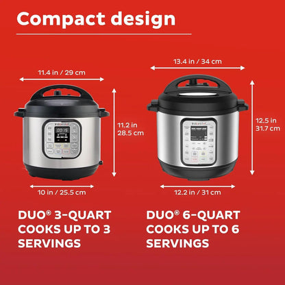 Panela de Pressão Elétrica Mini 7 em 1 Duo, Panela de Arroz Lenta, Vaporizador, Refogador, Iogurteira, Aquecedor e Esterilizador