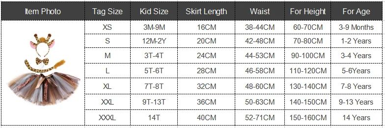 Tiger Giraffe Tutu Skirt for Cute Girls Halloween Christmas Costume for Toddler Animal Zoo Outfit Birthday Photoshoot Tutus