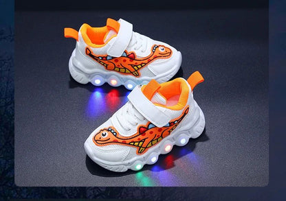Tennis Shoe LED Children Trainer Cartoon Boy Casual Sneaker for Boy Kid Shoe for Girl Mesh Breathable Shoe Baby Illuminated Shoe