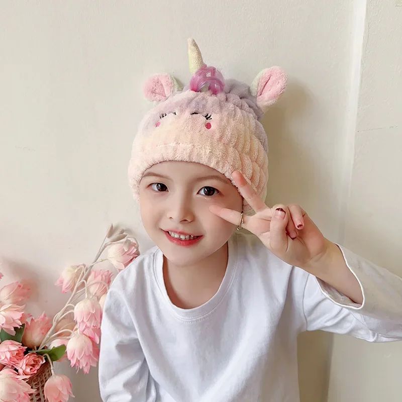 Women Chirdren Hair Drying Hat Quick-dry Microfiber Hair Towel Cap Hat Bath Hat Solid Towel Cap Super Absorption Hair Dry Cap
