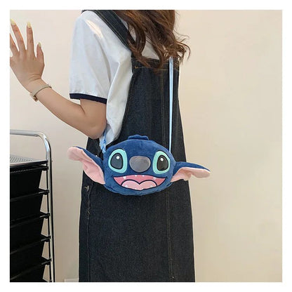 Disney Lilo & Stitch Plush Toys Kawaii Plush Messenger Bag Girl Handbag Anime Stuffed Toys Children Cartoon Plushie Soft Bag