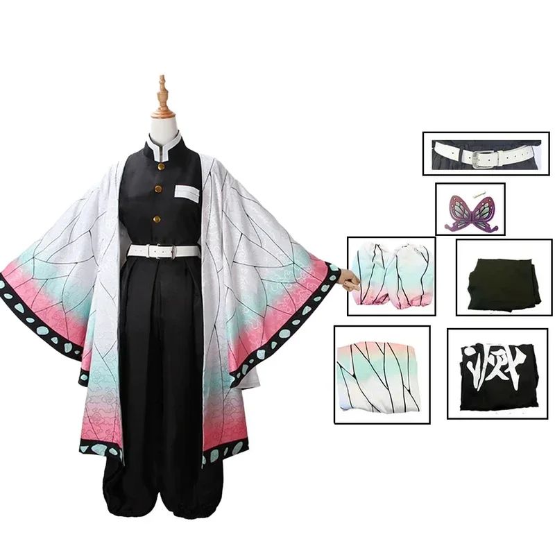 2026 Kochou Shinobu Cosplay Costumea Kochou Uniforms Wigs Hairs Halloween For Kids Adult Cos Party