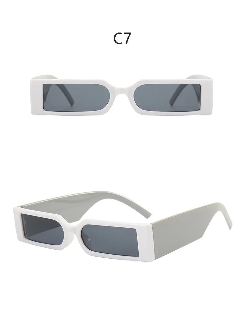 Óculos de Sol Retangulares de Luxo Masculinos Hip Hop Vintage Designer Shades Pretos Pequenos Personalidade UV400