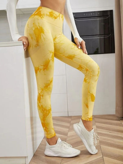 Seamless High Waist Leggings Women Tie Dye Leggings Fitness Sports Running Yoga