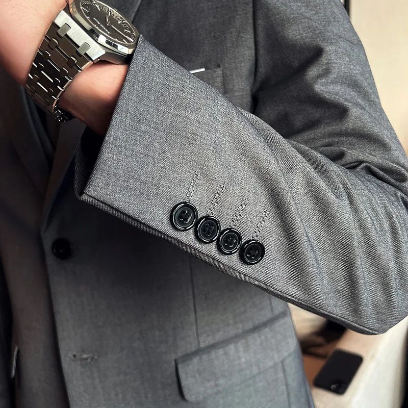 LIBIELIY High Quality Fashion Business Casual (suit + Vest + Trousers) British Style European And American Wedding Dress Three-p