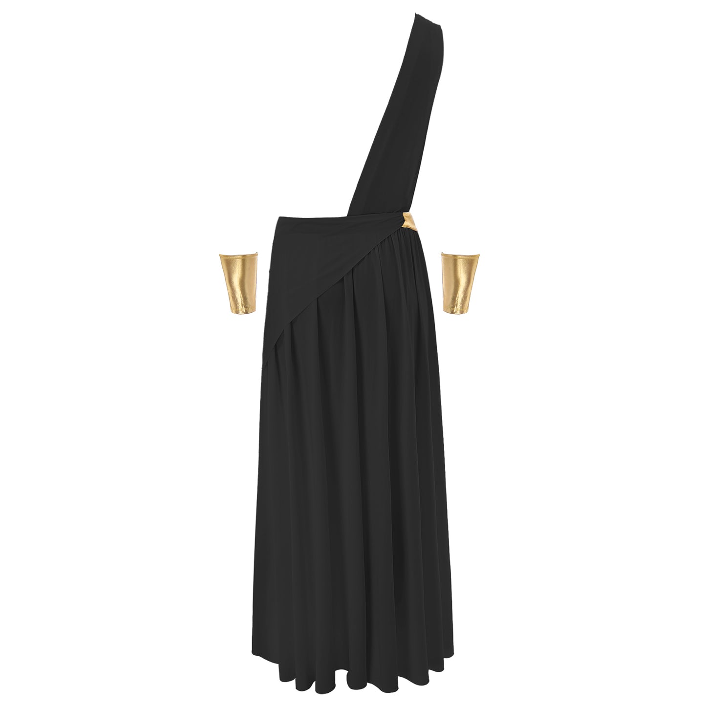 Mens Ancient Greek God Toga Gladiator Costume Roman Emperor One Shoulder Sleeveless Robe Halloween Medieval Warrior Dress Up