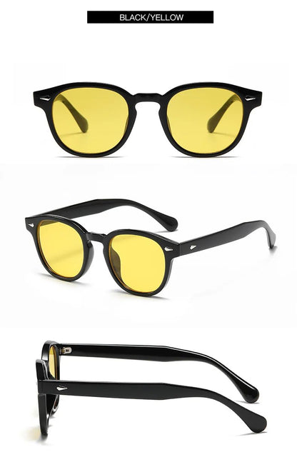 JNPCXI Quality New Retro Round Sunglasses Women Fashion Rivets Decoration Shades UV400 Men Punk Leopard Sun Glasses