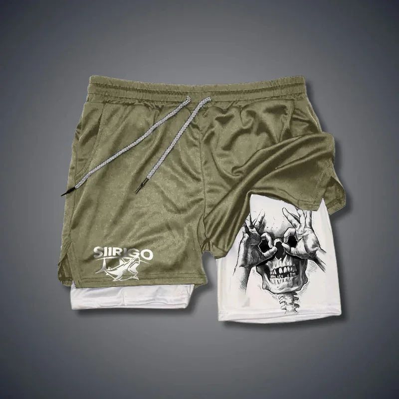 New sports shorts 2 in 1, male, breathable and informal sportswear, double layer, running, M-3XL basketball shorts