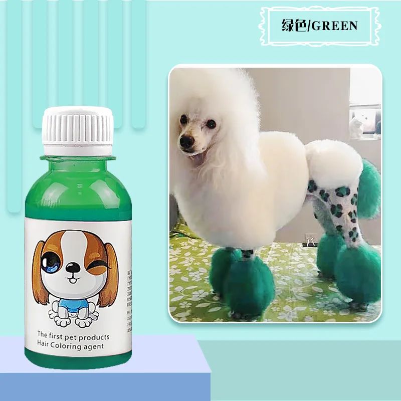 Pasta de Tintura para Pelos de Animais de Estimação Duradoura para Cães, Pasta de Tintura de Poodle Bichon, Removedor de Manchas Coloridas em Pó 100ML