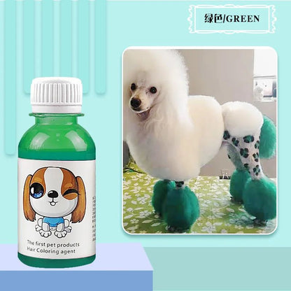 Pasta de Tintura para Pelos de Animais de Estimação Duradoura para Cães, Pasta de Tintura de Poodle Bichon, Removedor de Manchas Coloridas em Pó 100ML