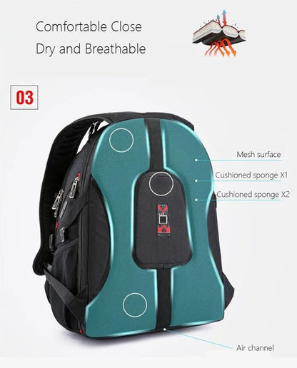 2025 Swiss-Multifunctional bags Durable 17 Inch Laptop Backpack, Travel Bag,College Bookbag,USB Charging Port,Water Resistant