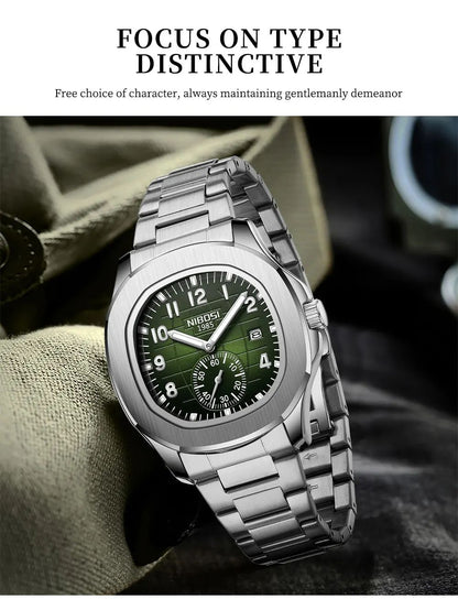 NIBOSI Sport Men Watch Top Brand Luxury AQUANAUT Quartz Watches for Men Waterproof Luminous Auto Date Male Watch Reloj Hombre