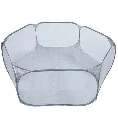 Cercado Portátil para Pequenos Animais Gaiola Transparente para Gatos e Cães Tenda Pet Cercadinho Dobrável Aberto Para Cães Hamsters Coelhos Porquinhos-da-Índia