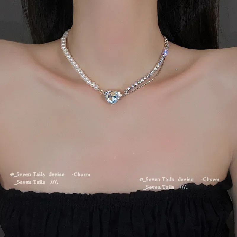 Colar Feminino com Pingente de Gota D'água com Borla em Aço Inoxidável Banhado a Ouro, Estilo Europeu e Americano, Corrente na Clavícula, Joia para Festa