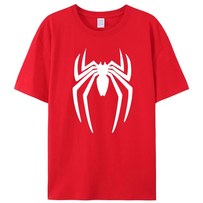 Summer Spider Men's T-Shirt Short Sleeve Sport Cartoon Hero Tops Tees Oversized Streetwear Casual T Shirts Designer Men Clothing
