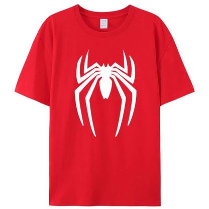 Summer Spider Men's T-Shirt Short Sleeve Sport Cartoon Hero Tops Tees Oversized Streetwear Casual T Shirts Designer Men Clothing