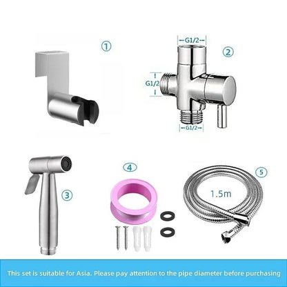 Handheld Bidet Toilet Sprayer Jet Kit Stainless Steel Shattaf Sprayer Kit Bathroom Personal Hygiene