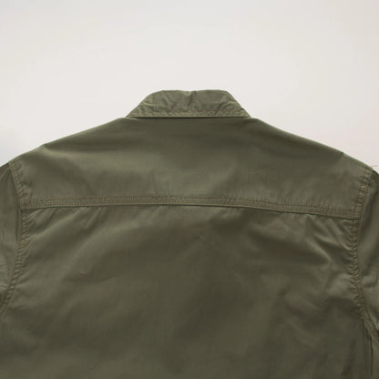 European Size Men's Shirt Cotton Multi-Pocket Button Up Green Navy Cargo Shirt Long Sleeve Button Down Hiking Fishing Work Shirt