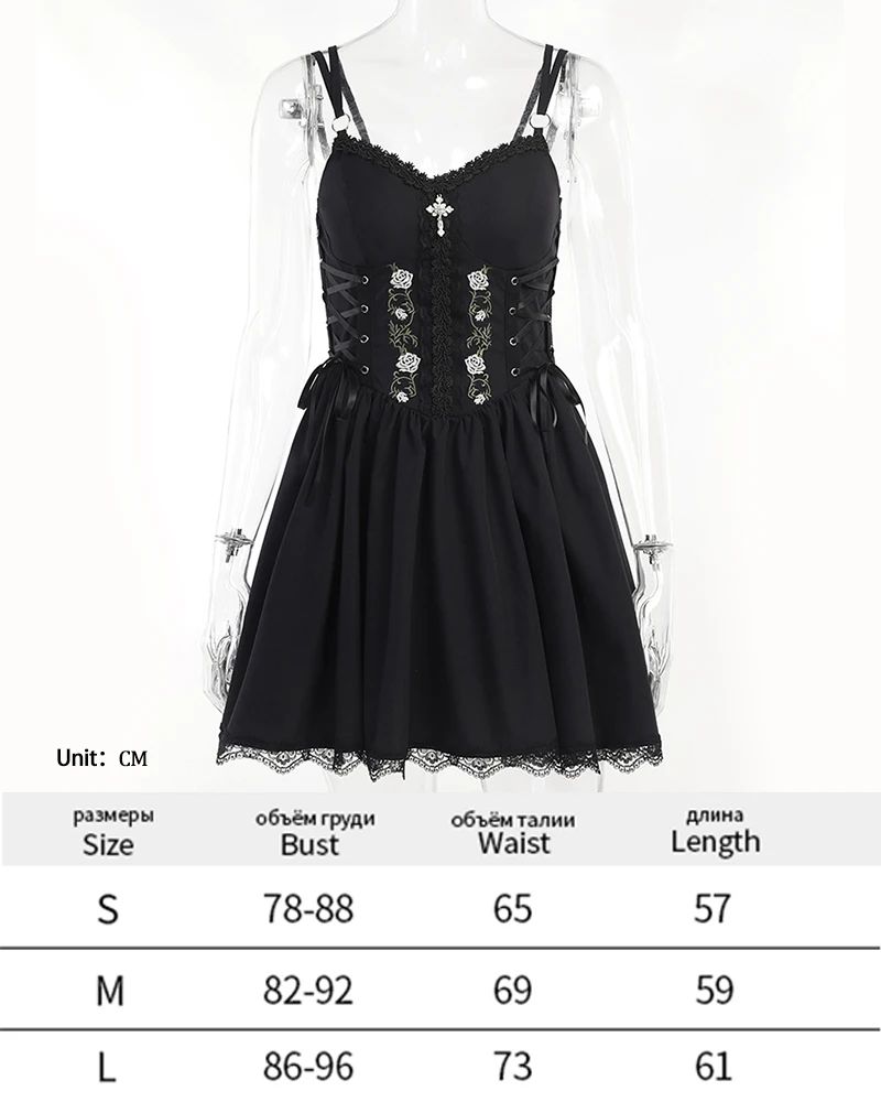 Dark Halloween Lace Dress Punk Trend Sexy Evening Dress Suspender Skirt For Women