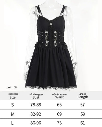 Dark Halloween Lace Dress Punk Trend Sexy Evening Dress Suspender Skirt For Women