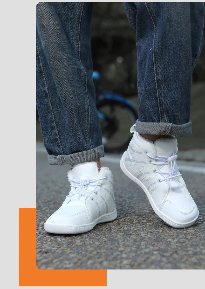 Fashion Kids Snow Boots Wide ToeBox Shoes Kid's Waterprof Barefoot Sneakers Boys Girls Warm Cotton Lightweight Non-slip Sneakers