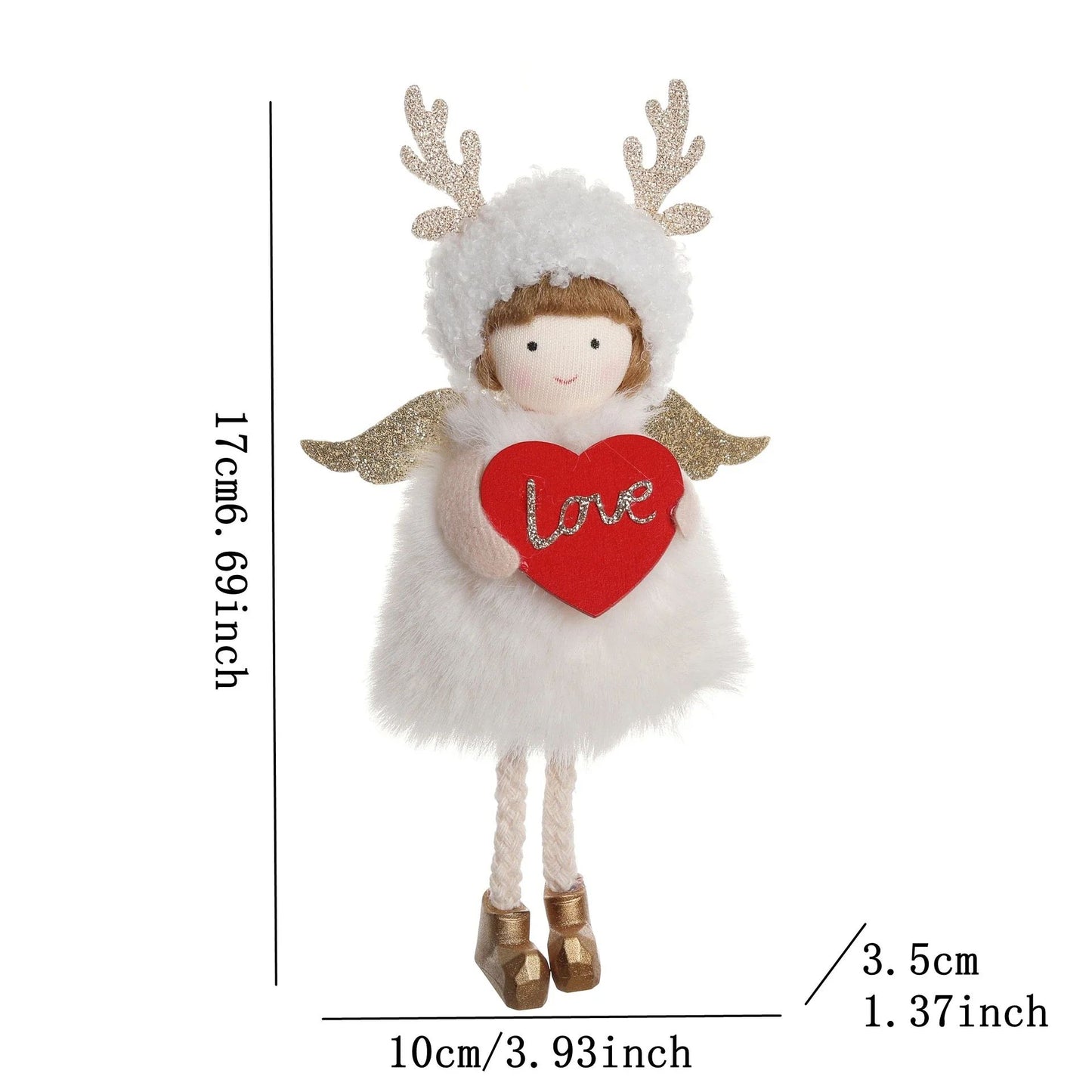 Christmas plush antlers angel girl pendant Christmas tree pendant creative doll pendant gift