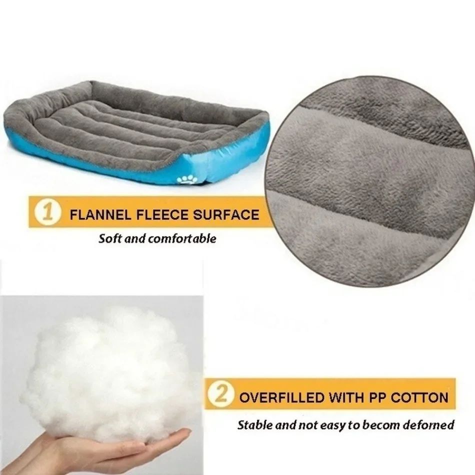 Ninho Quadrado Grande Cama para Cães de Grande Porte S-3XL Cama para Cães Pequenos e Médios Ninho de Fleece Macio Sofá-Cama Grande para Cães Casa de Gatos Quente de Inverno para Animais de Estimação