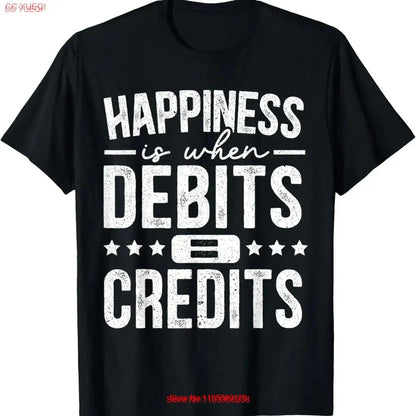 Happiness Is When Debits Equal To Credits Accounting T Shirt vintage Washed Stretched Slightly Top For Everyday Wear vintage
