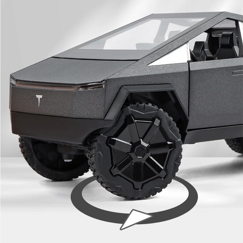 Alloy Model Carro 1:24 Diecast Miniatura Metal Picape Veículo Presente de Aniversário para Crianças Colecionáveis Van Caminhão Tesla Cybertruck Brinquedo para Meninos