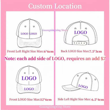 Customized logo baseball cap with the same design for men and women DIY picture printing custom 3D embroidery hat wholesale