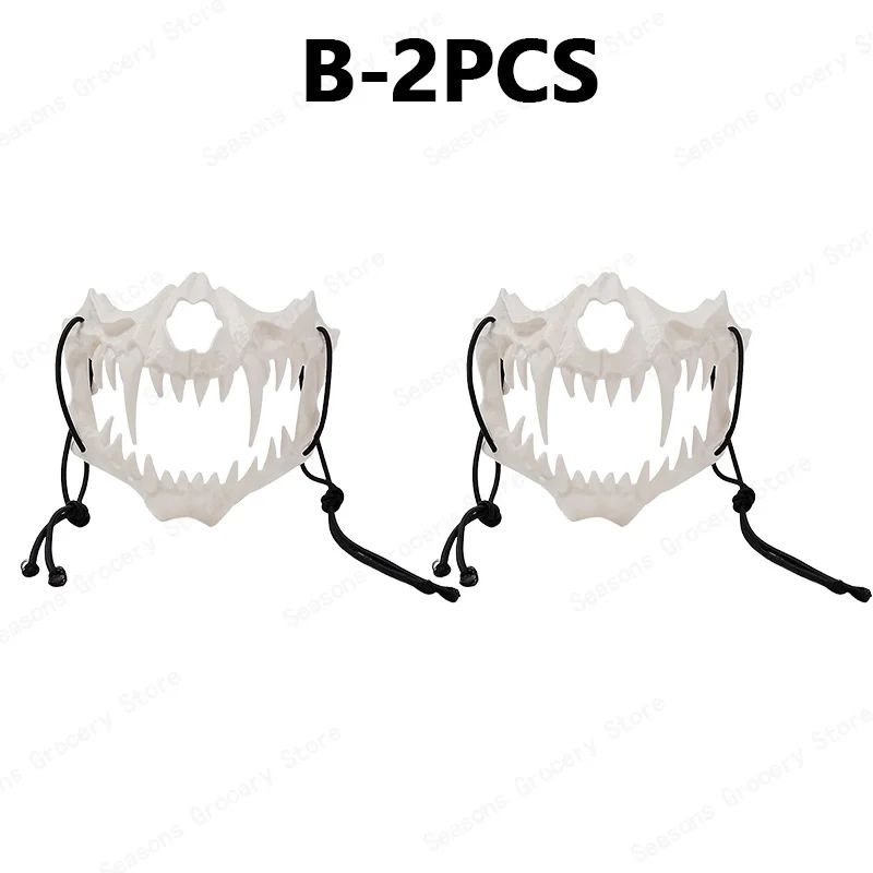 Halloween Half Face Mask Popular Dragon God Fierce Tiger Night Dog Man Wolf Costume Skull Performance Mask Mask Deadpool Terror
