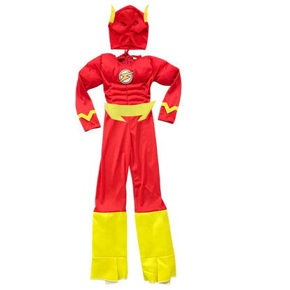 Halloween Superhero Set Flash Muscle Fancy Dress Unisex Fantasy Carnival Party Cosplay Costumes Fancy Dress Headgear Mask Sets