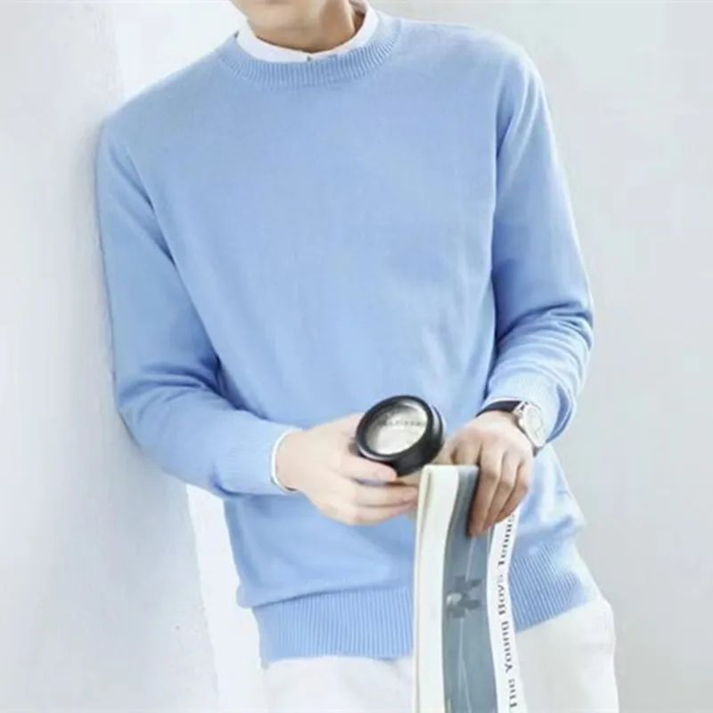 Men's Wool Cashmere Sweater O-Neck Pullovers Knitted Sweaters Autumn Winter Long Sleeve High-End Jumpers Tops Knitwear Male 3XL