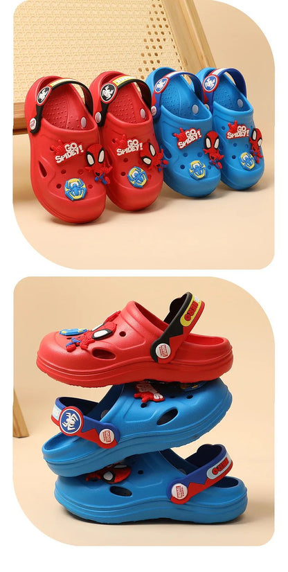 Disney Children's Hole Slipper Summer Boy Fashion Cartoon Spiderman Sandals Kids Beach Shoes Soft Bottom Toddler Home Slipper
