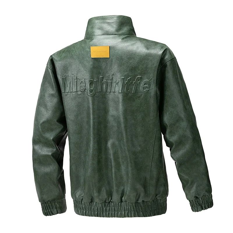 New Retro High Street Versatile Couple Motorcycle Fashionable Breathable Coat Winter Men Handsome Trendy Leather Jacket Comfort