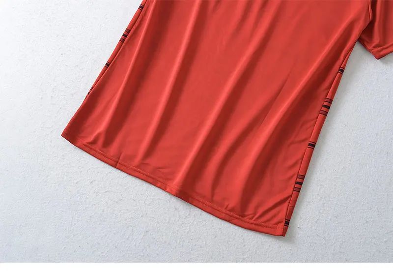 Men's Polo Shirt Button Up Polos Business Casual Lapel Short Sleeve T Shirt Summer Regular Fit Red Black Polo Stripe Shirts