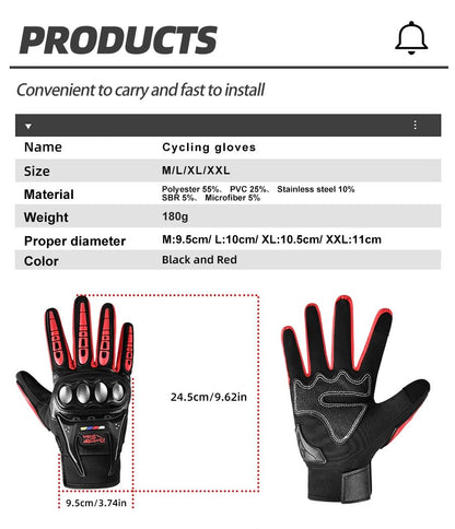 Luvas de Motocicleta de Inverno de Dedo Completo Antiderrapantes Resistentes ao Desgaste para Off-Road Luvas de Corrida de Motocicleta Quentes com Tela Sensível ao Toque Luvas de Ciclismo