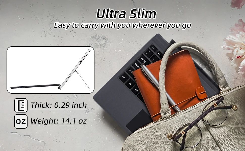 Wireless Bluetooth Keyboard For Microsoft Surface Pro 3 4 5 6 7 7+,Detachable Slim Type Cover Keyboard Trackpad For Surface Pro