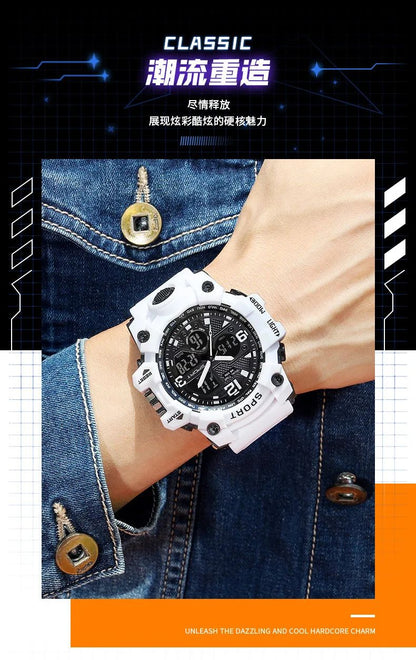 Hot shopping Teenage Men's Junior High School Student Fashion Trend Black Technology Sports Glow Men's Electronic Watch