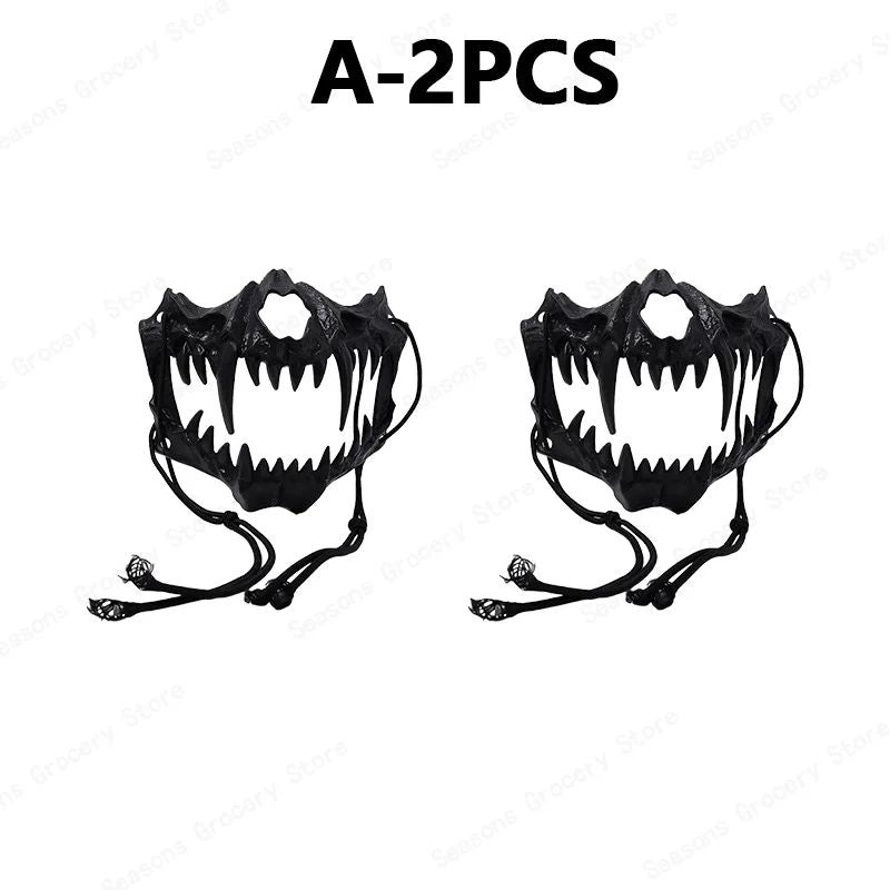 Halloween Half Face Mask Popular Dragon God Fierce Tiger Night Dog Man Wolf Costume Skull Performance Mask Mask Deadpool Terror